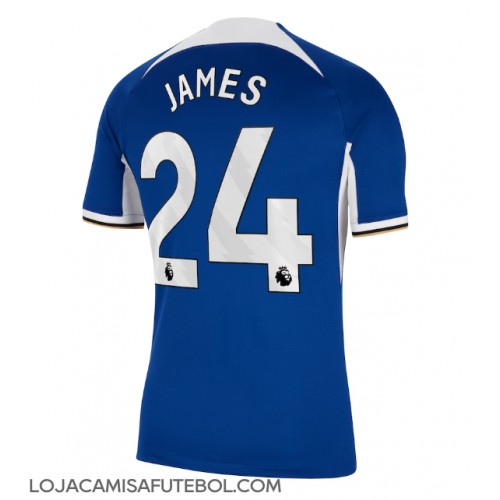 Camisa de Futebol Chelsea Reece James #24 Equipamento Principal 2023-24 Manga Curta